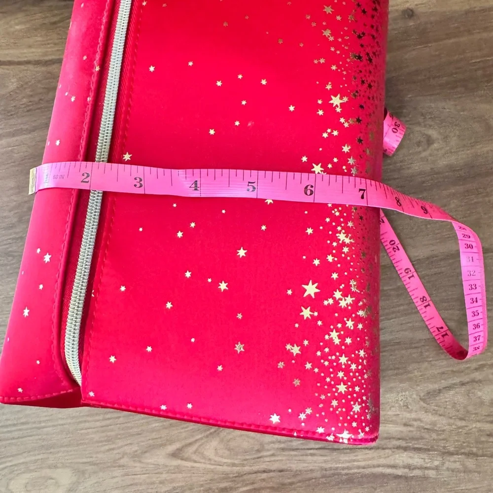 Estee Lauder Red Train Case  Cosmetic Case with Gold Stars